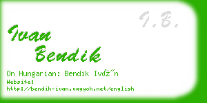 ivan bendik business card